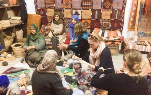Carpet weaving in Tazenakht