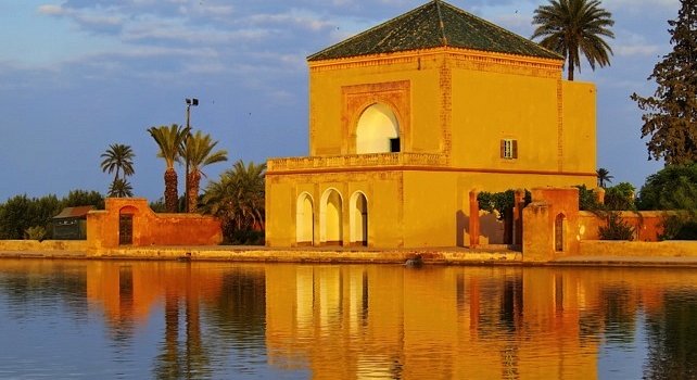 Imperial Cities Tour Morocco - Marrakech Menara Gardens pavilion